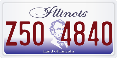 IL license plate Z504840