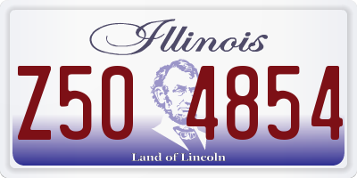 IL license plate Z504854