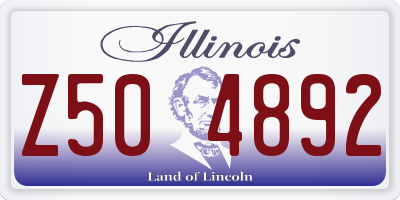 IL license plate Z504892