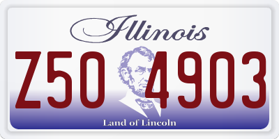 IL license plate Z504903