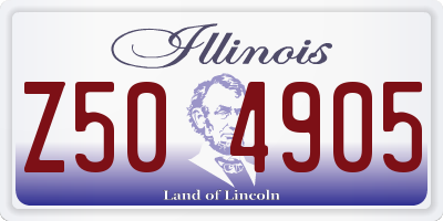 IL license plate Z504905
