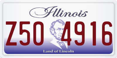IL license plate Z504916