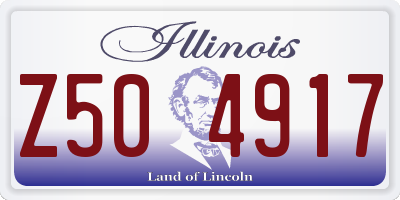 IL license plate Z504917