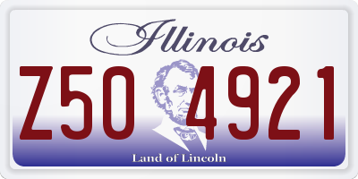 IL license plate Z504921