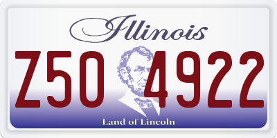 IL license plate Z504922