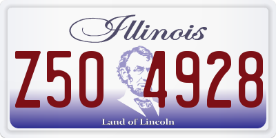 IL license plate Z504928