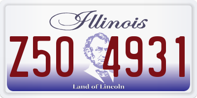 IL license plate Z504931