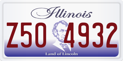 IL license plate Z504932
