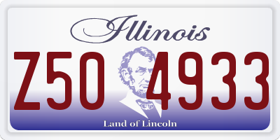 IL license plate Z504933