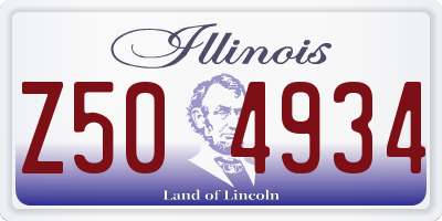 IL license plate Z504934