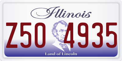 IL license plate Z504935