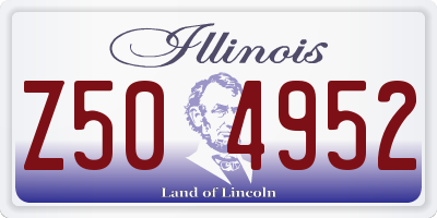 IL license plate Z504952