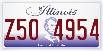 IL license plate Z504954