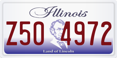 IL license plate Z504972