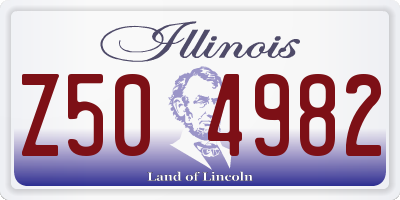 IL license plate Z504982