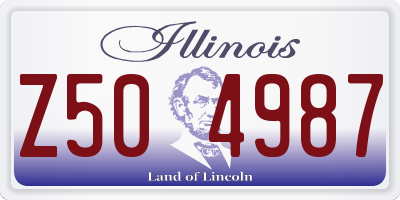 IL license plate Z504987