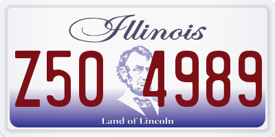 IL license plate Z504989
