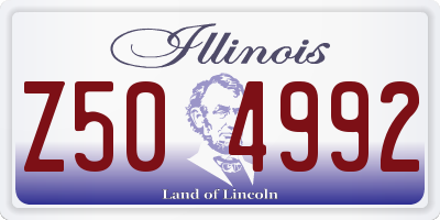 IL license plate Z504992