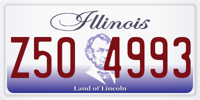 IL license plate Z504993