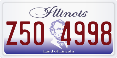 IL license plate Z504998