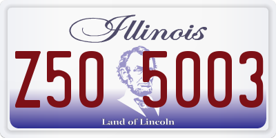 IL license plate Z505003