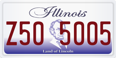 IL license plate Z505005
