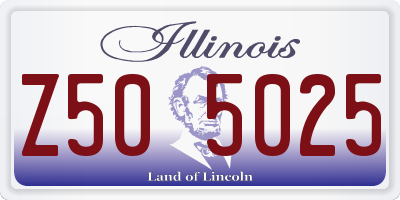 IL license plate Z505025