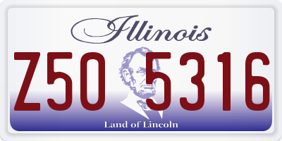 IL license plate Z505316