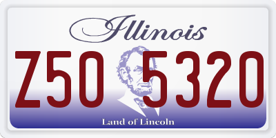 IL license plate Z505320