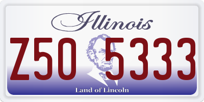 IL license plate Z505333