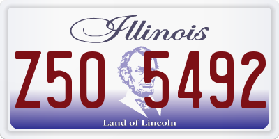 IL license plate Z505492