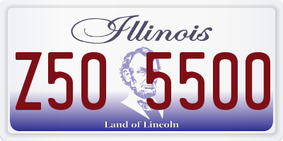 IL license plate Z505500