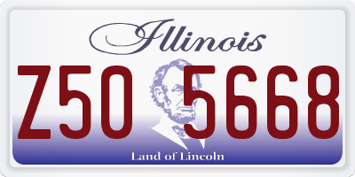 IL license plate Z505668