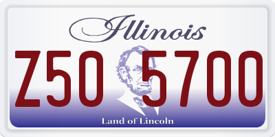 IL license plate Z505700