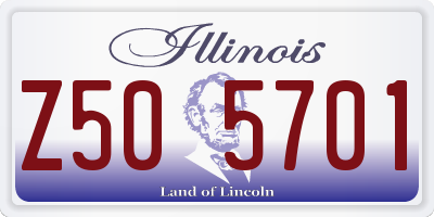 IL license plate Z505701