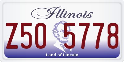 IL license plate Z505778