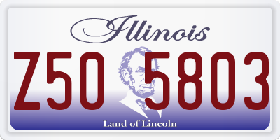 IL license plate Z505803
