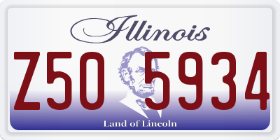 IL license plate Z505934