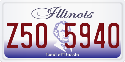 IL license plate Z505940