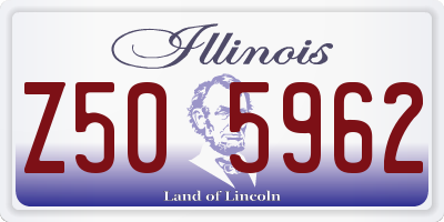 IL license plate Z505962