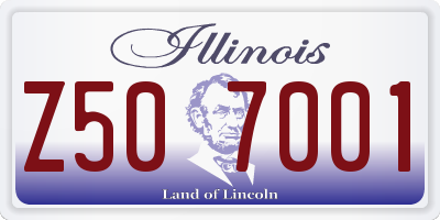 IL license plate Z507001