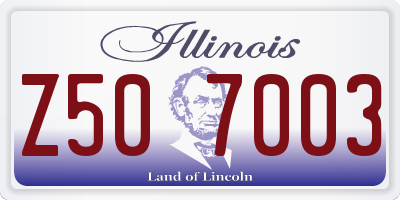 IL license plate Z507003