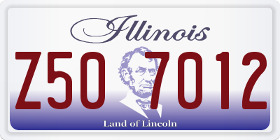 IL license plate Z507012