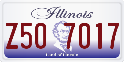 IL license plate Z507017