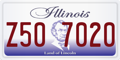 IL license plate Z507020