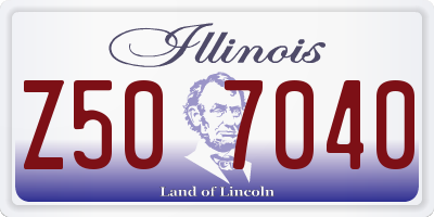 IL license plate Z507040