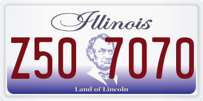 IL license plate Z507070