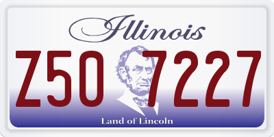 IL license plate Z507227