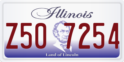IL license plate Z507254