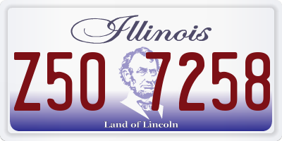 IL license plate Z507258